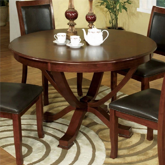 Furniture Of America Chek Dining Table In Brown Cherry