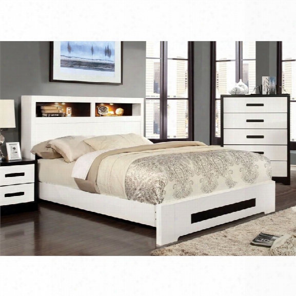 Furniture Of America Dominy California King Bookcase Bed In White