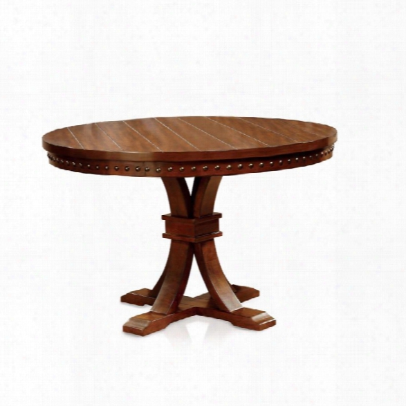 Furniture Of America Duran Round Dining Table In Natural Wood