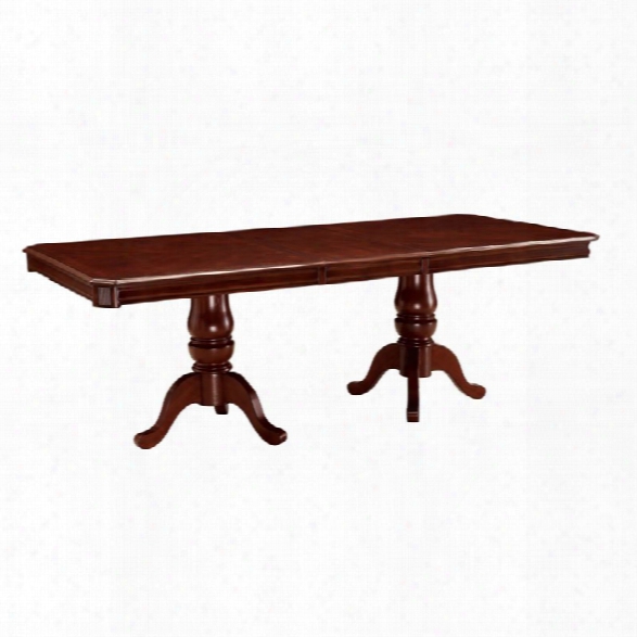 Furniture Of America Grabel Extendable Pedestal Dining Table In Cherry