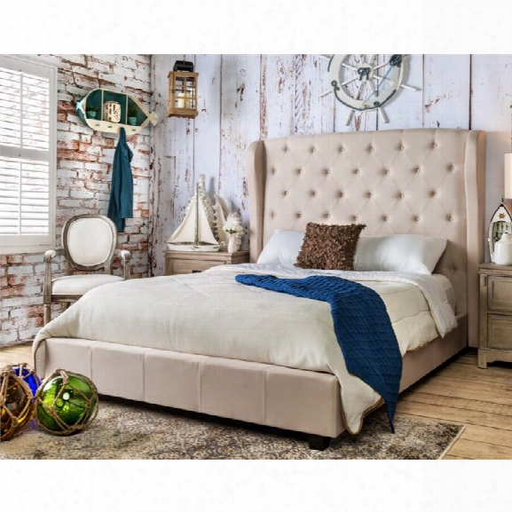 Furniture Of America Haygen California King Upholstered Bed In Ivory