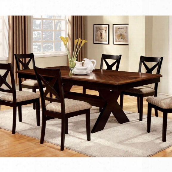 Furniture Of America Hulledge Exte Ndable Dining Table In Dark Oak