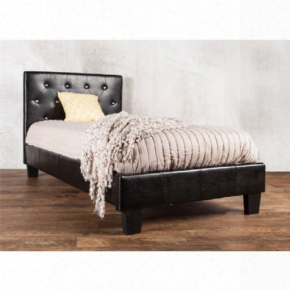 Furniture Of America Kylen King Leather Tufted Platform Bed In Black