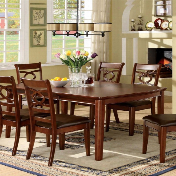 Furniture Of America Lindholm Dining Table In Brown Cherry