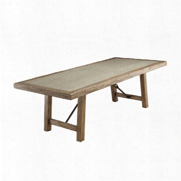 Furniture Of America Lippin Dining Table In Weathered Elm