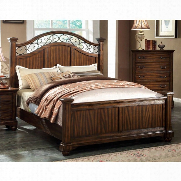 Furniture Of America Makayla California King Poster Bed In Dark Oak