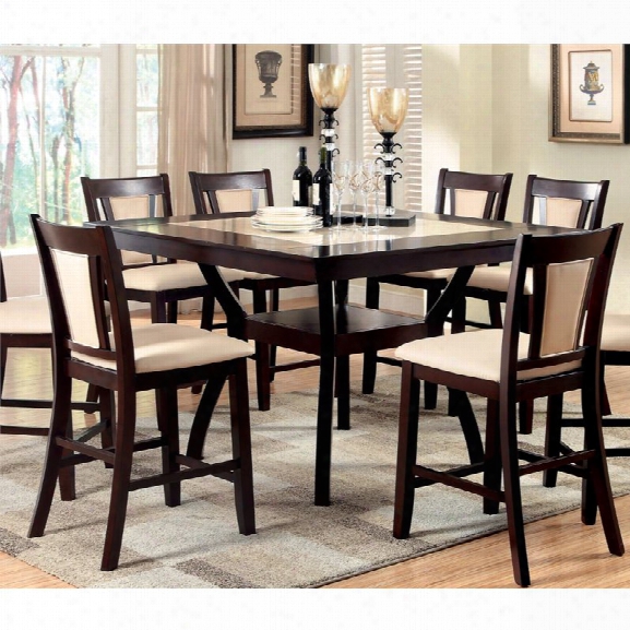 Furniture Of America Melott Square Counter Height Dining Table