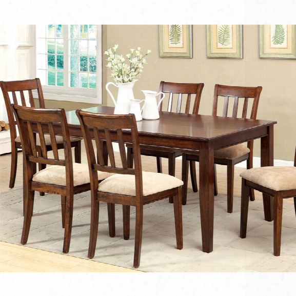 Furniture Of America Murphiree Dining Table In Brown Cherry