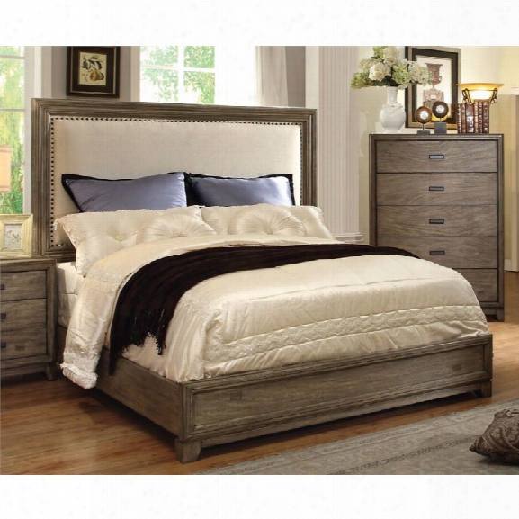 Furniture Of America Muttex Queen Panel Bed In Natural Ash