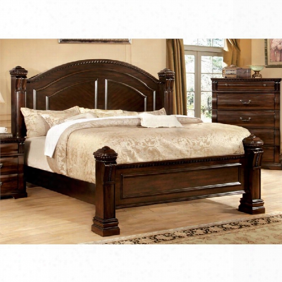 Furniture Of America Oulette California King Poster Bed In Cherry