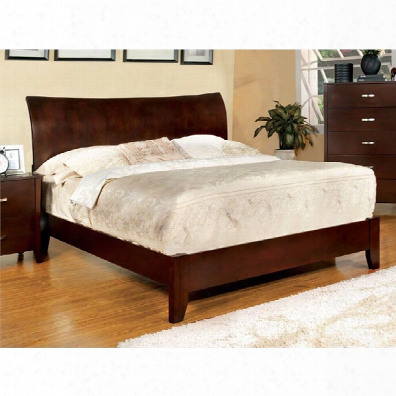 Furniture Of America Ownby Queen Paltform Bed In Brown Cherry