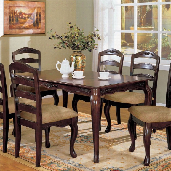 Furniture Of America Pienne Carved Dining Table In Dark Walnut