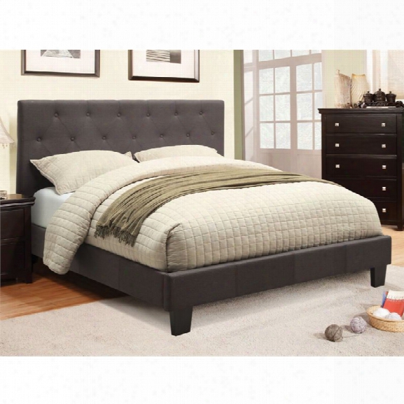 Furniture Of America Verin King Tufted Platform Bed In Gray