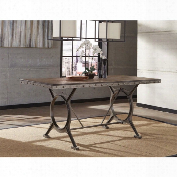 Hillsdale Paddock Counter Height Dining Table In Brown-gray