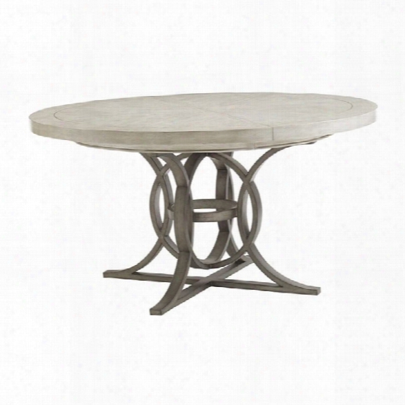 Lexington Oyster Bay Calerton Round Pedestal Dining Table In Oyster