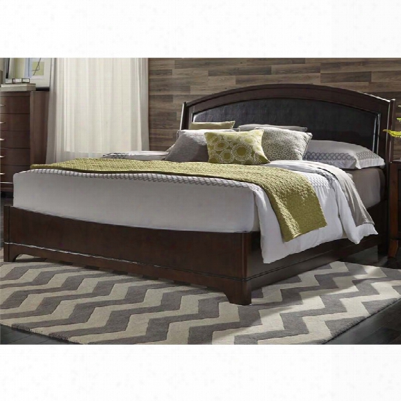 Liberty Furniture Avalon King Leather Panel Bed In Dark Truffle