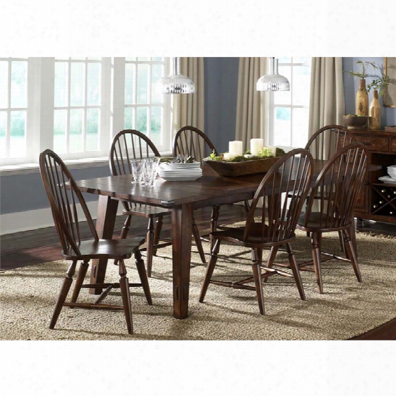 Liberty Furniture Cabin Fever Dining Table In Bistro Brown