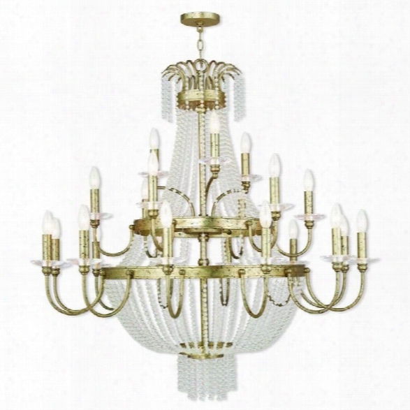 Livex Valentina Foyer Chandelier In Hand Applied Winter Gold