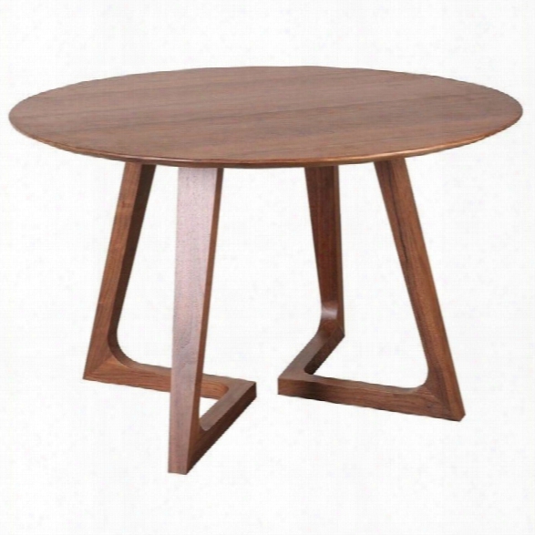 Maklaine 47 Round Dining Table In Walnut
