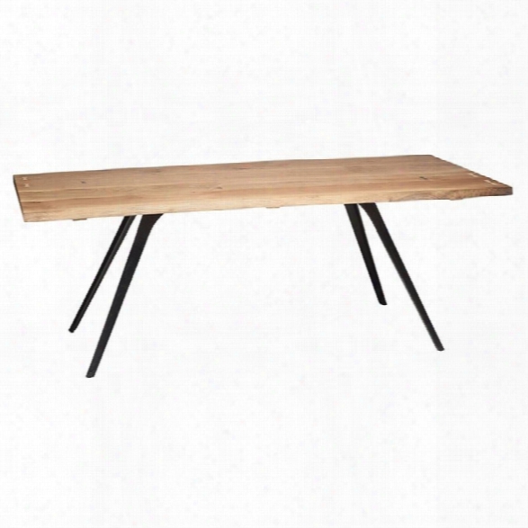 Maklaine Rectangular Dining Table In Black And Raw Oak