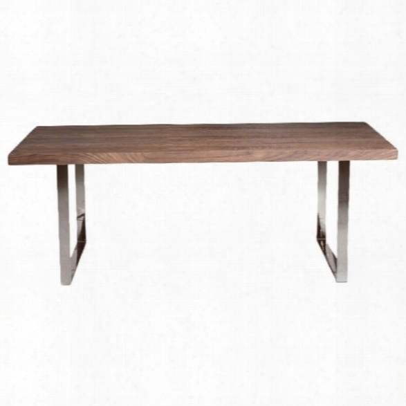 Maklaine Rectangular Dining Table In Walnut And Chrome