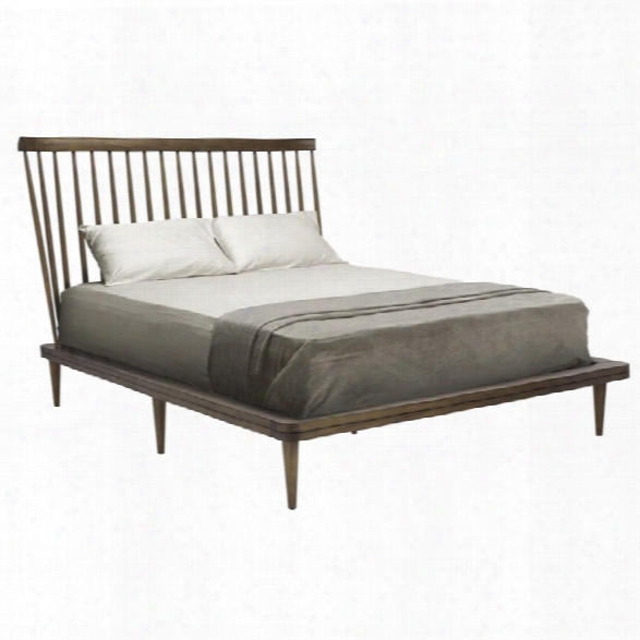 Nuevo Jessika King Platform Spindle Bed In Walnut