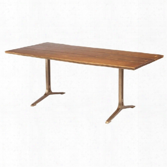 Nuevo Samara 78 Dining Table In Smoked Brown And Bronze