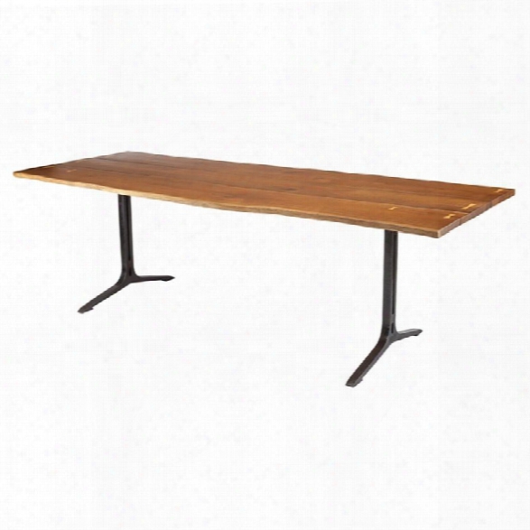 Nuevo Samara 96 Dining Table In Smoked Brown And Black