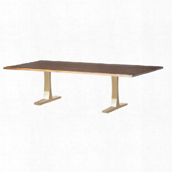 Nuevo Toulouse Dining Table In Seared Brown And Gold