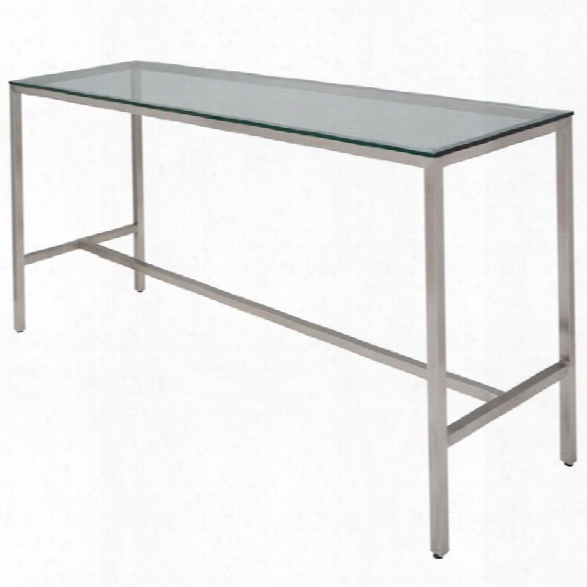 Nuevo Verona Glass Top Counter Height Dining Table In Silver
