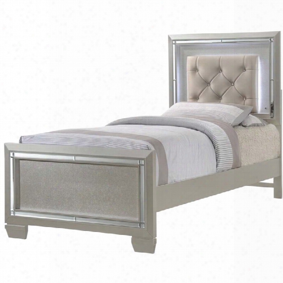 Picket House Furnishings Glamour Youth Twin Panel Bed In Champagne