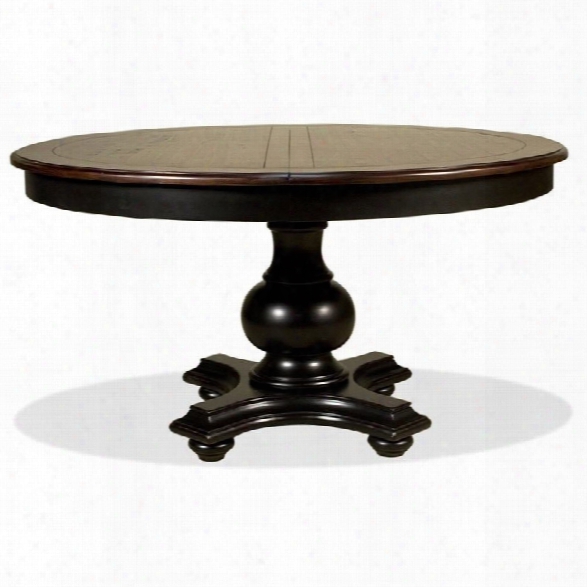 Riverside Furniture Williamsport Round/oval Dining Table In Nutmeg/kettle Black