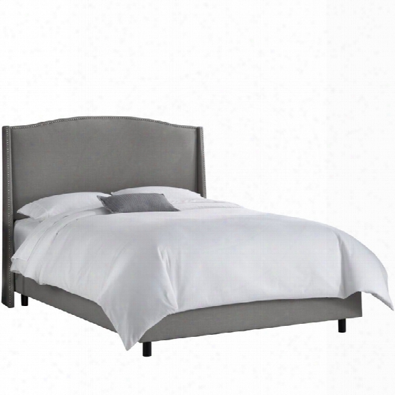 Skyline Furniture Upholstered California King Bed In Linen Gray