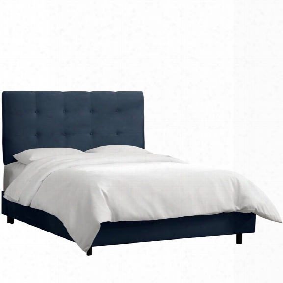 Skyline Furniture Upholstered California King Panel Bed In Navy
