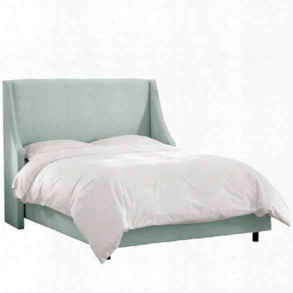 Skyline Furniture Upholstered King Bed In Velvet Pool