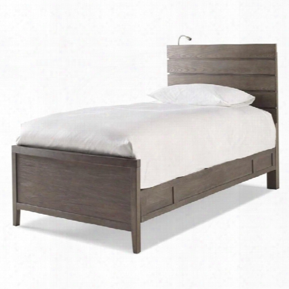 Smartstuff Myroom Twin Panel Bed With Led Light In Brown