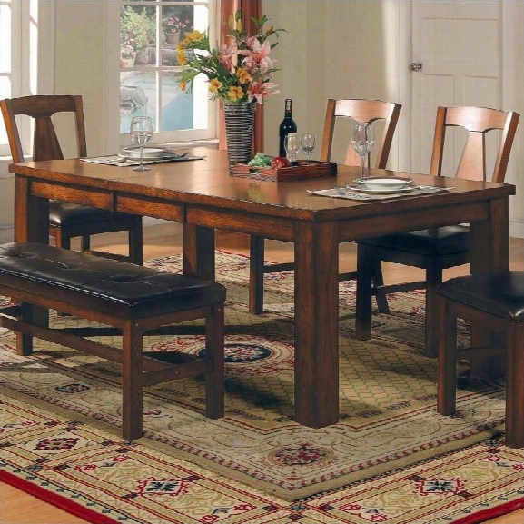 Steve Silver Company Lakewood Rectangular Casual Dining Synopsis In Rich Oak Finish