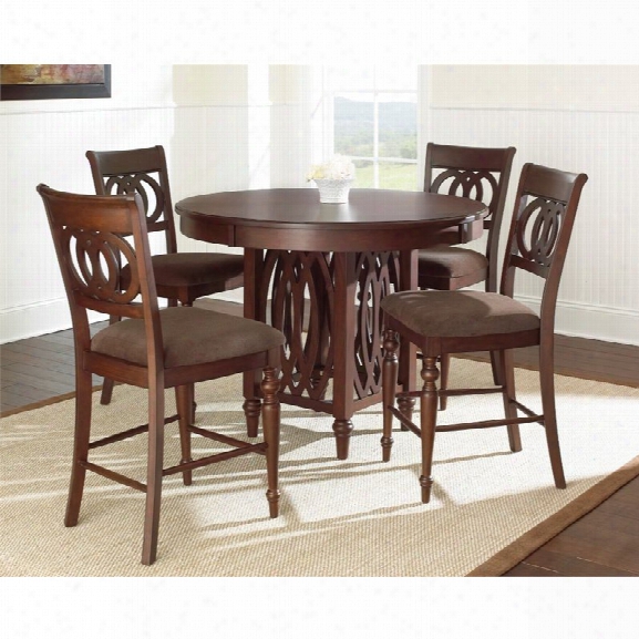 Steve Silver Dolly Counter Height Dining Table In Medium Brown Cherry