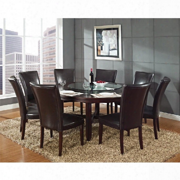 Steve Silver Hartford Round Dining Table In Dark Oak