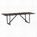 Coaster Genoa U Shaped Base Dining Table in Wire Brushed Cocoa