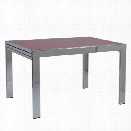 Eurostyle Duo Rectangular Extension Dining Table in Chrome and Red Glass