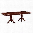 Furniture of America Grabel Extendable Pedestal Dining Table in Cherry