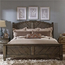 Liberty Furniture Modern Country King Poster Bed in Harvest Brown