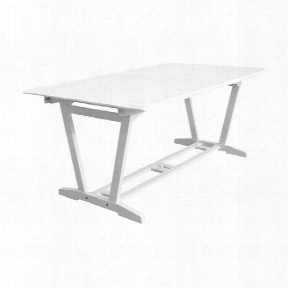 Vifah Bradley Rectangular Extention Patio Dining Tables In White