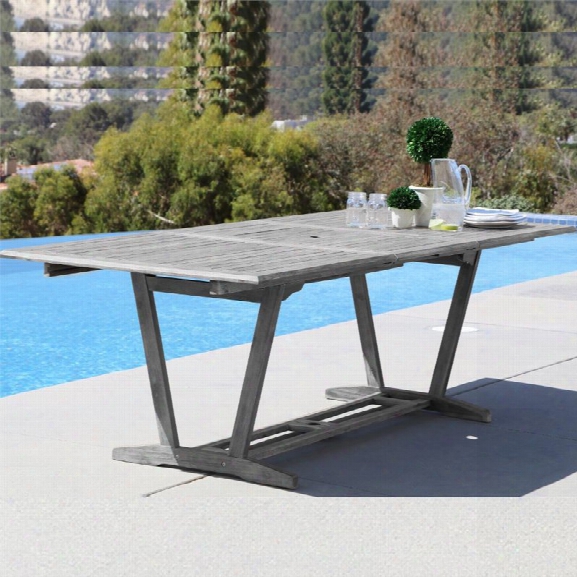 Vifah Renaissance Extendable Patio Dining Table In Natural