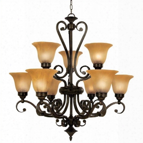 Yosemite Home Decor 9 Lights Chandelier In Venetian Bronze