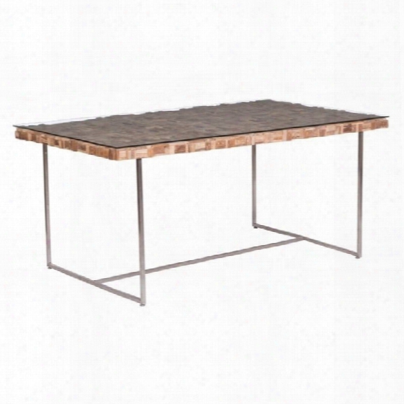 Zuo Collage Glass Dining Table In Natural