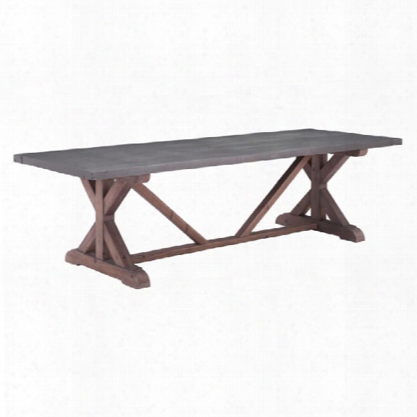 Zuo Durham Dining Table In Gray And Distressed Fir