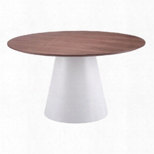 Zuo Query Round Dining Table In Walnut