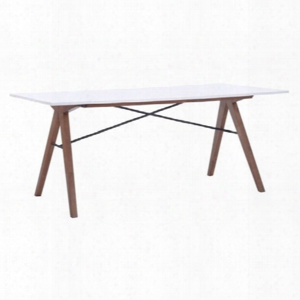 Zuo Saints Rectangiar Glass Dining Table In Walnut